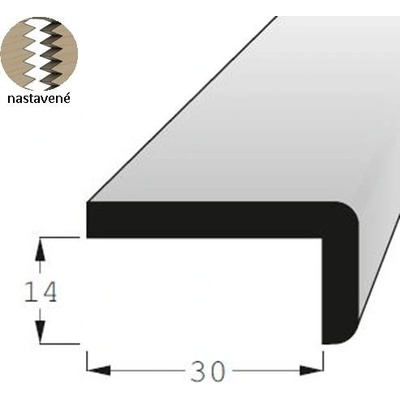 Lišta tvaru L 14x30mm, délka 150cm