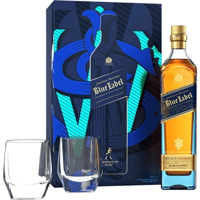 Johnnie Walker Blue Label 40% 0,7 l (darčekové balenie 2 poháre)