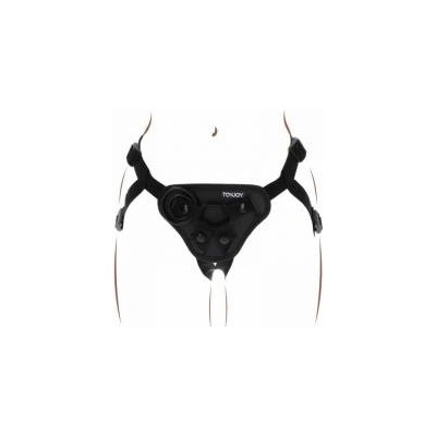 Boss of Toys Get Real Adjustable Strap-On Harness Black - Universal Fit, 3 Silicone Rings