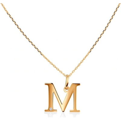 SAVICKI Колие с буквата M Savicki: злато, диамант