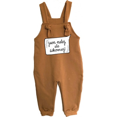 Mothylic for Kids Dětské rostoucí lacláče Jsem malej ale šikovnej! hnedá