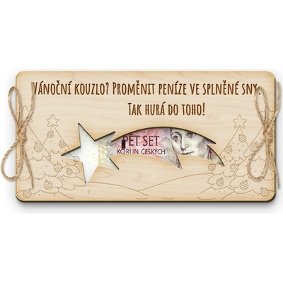 Dřevěná obálka Vánoční Kometa 20x10cm
