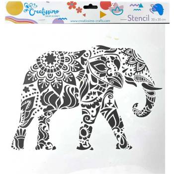 Creatissimo plastová šablona Oriental elephant 30 x 30 cm