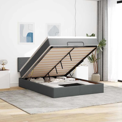 vidaXL Osmanská s matrací a LED diodami Tmavě šedá