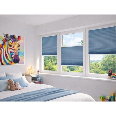 Zebra Shop Plissé Lux Zatemňující DUO Invaze SV. MODRÁ PM09 130 x 111 - 150 cm