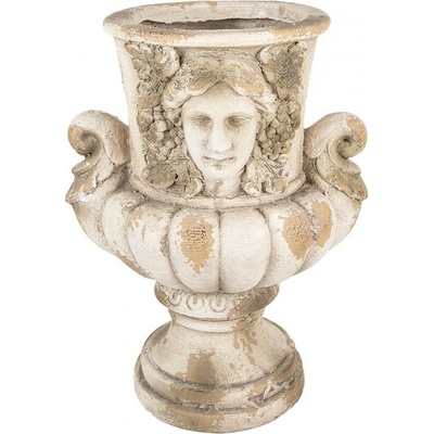 Clayre & Eef Béžový antik květináč v barokním stylu Baroque - 36x38x50 cm