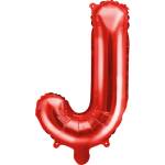 PartyDeco Балон от фолио Mini - Буква J 35см червен