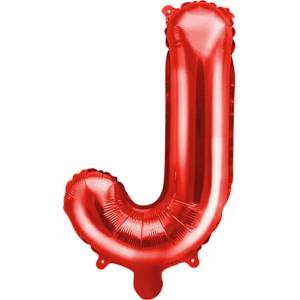 PartyDeco Балон от фолио Mini - Буква J 35см червен