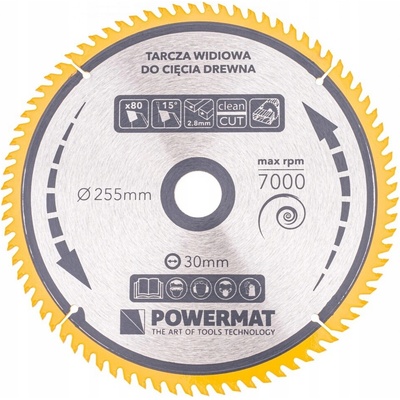 VIDIOVÝ KOTOUČ NA DŘEVO PILA 255 x 30 mm 80 Zubů