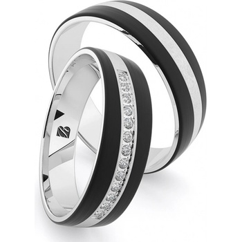 Blink Blink Zlaté svadobné obrúčky s karbónom 8324 BKL