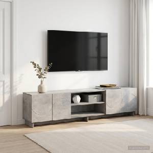 vidaXL ТВ стойка 180 x 34, 5 x 40 см Бетонно сиво Инженерна дървесина (8011498)