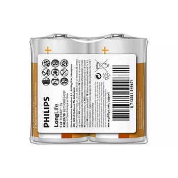 Philips LongLife R14L2F/10 батерия за домакински уред Еднократна батерия C Цинк-въглерод (R14L2F/10) (R14L2F/10)