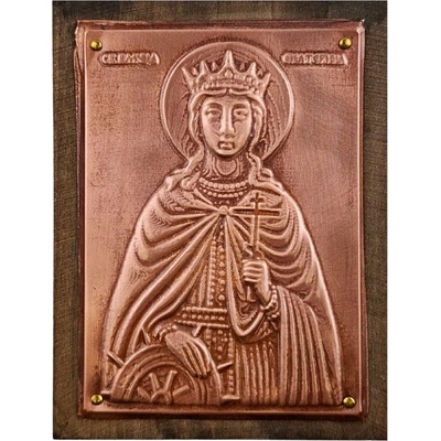 МЕДНА ИКОНА ЗА ЗАЩИТА СВЕТА ЕКАТЕРИНА