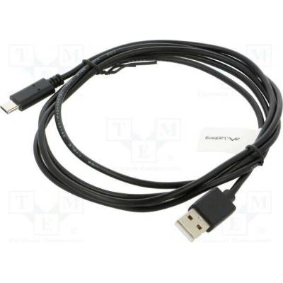 Lanberg CA-USBO-10CC-0018-BK USB 2.0, USB A vidlice, USB C vidlice, zlacený, 1,8m, černý