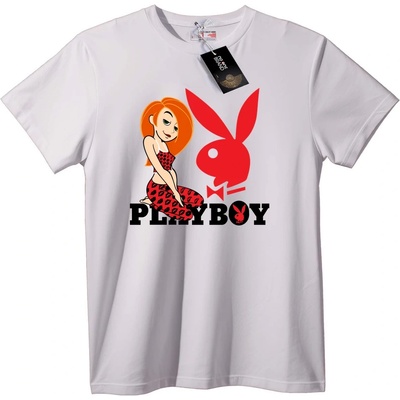 NOONEBRAND Тениска Playboy заек и момиче - 6XL, White