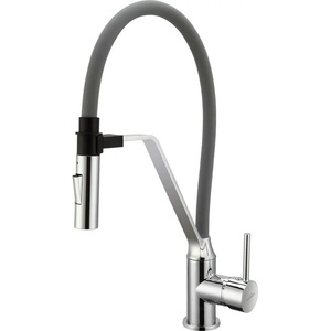 INVENA Кухненски смесител с издърпващ се душ сив Invena Terra (BZ-54-L05-D)