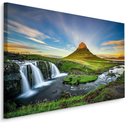 Plátno Vodopád Na Pozadí Hory Kirkjufell Na Islandu Varianta: 100x70