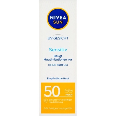 Nivea Sun opalovací krém na tvář SPF50 Sensitive 50 ml