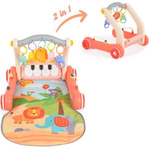 Moni Играчка за прохождане 2в1 Piano pink HE0638 (110764) Проходилка