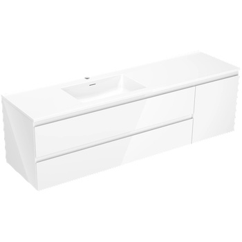 Mexen Orio шкафа за баня 160 см с мивка Otis лява, 2S, 1D, бяла гланц - 91A13-16047-3-BBFFF00-W18L00 (91A13-16047-3-BBFFF00-W18L00)