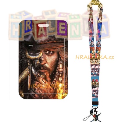 Šňůrka na krk s cedulkou Piráti z Karibiku Jack Sparrow