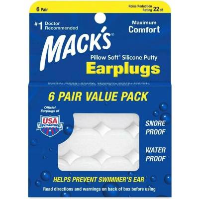 Mack's Pillow Měkké silikonové špunty do uší 6 párů