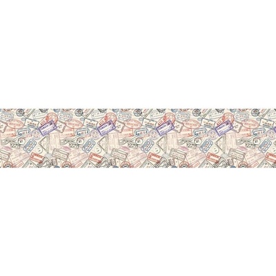 mySPOTTI Samolepící PVC tapeta do kuchyně splash Známky, rozměry 60x280 cm