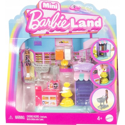 Barbie Mini Land Supermarket Minipanenka a doplňky Sada 4+ JCR33
