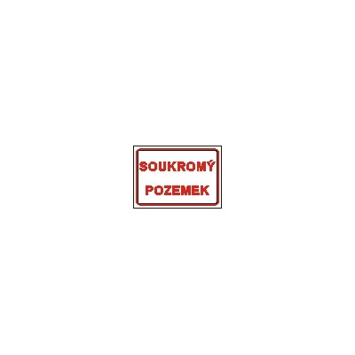 Soukromý pozemek - A4 (text v rámečku) - samolepící