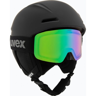 uvex Детска скиорска каска UVEX Viti Set + Speedy Pro black matt/mirror green/yellow/clear goggles
