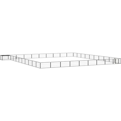 vidaXL Ohrádka pro psy 40 panelů černá 100 × 50 cm práškovaná ocel se střešním krytem 9799.3115984