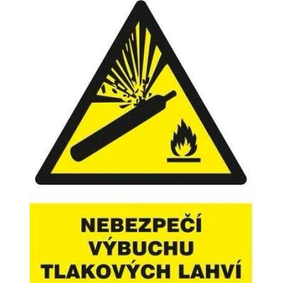 Tabule výstražná Nebezpečí výbuchu tlakových lahví A4