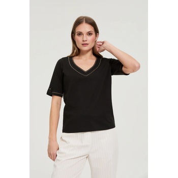 Moodo Блуза с V-образно деколте черна Moodo Moodo | Cheren | ЖЕНИ | 38