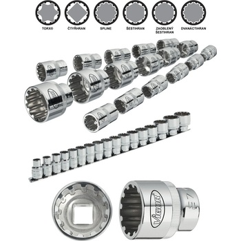 Sada multiprofilových nástrčných hlavíc VIGOR V1898