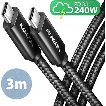 Axagon BUCM2-CM30ACHARGE USB-C - USB-C, 3m, černý