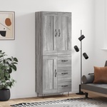 vidaXL Висок шкаф, сив сонома, 69, 5x34x180 см, инженерно дърво (3200039)