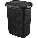  Кош за мръсно пране Tuffex Woow Pattern с дървени дръжки 60 LT - черен (103431/4)