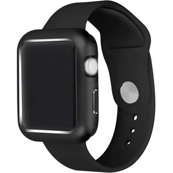 SES Magnetický hliníkový ochranný rámik pre Apple Watch 44 mm 5.série - čierny 7153