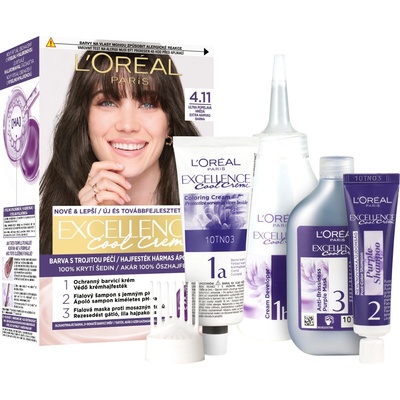 L'Oréal Excellence Cool Creme 4.11 Ultra popelavá hnědá