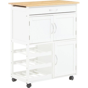 Premier Housewares Бамбуков кухненски остров на колелца 37x67 cm Harlow - Premier Housewares (2403411)