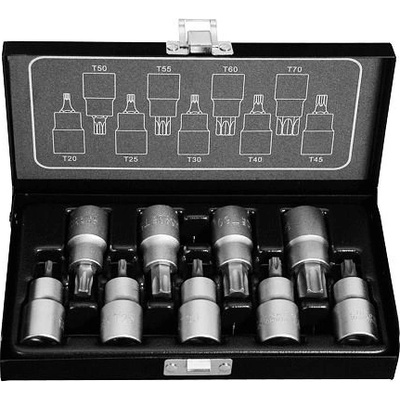 PROTECO sada hlavíc 1/2" TORX T20-T70 zástrčné 9ks SN-12-T02