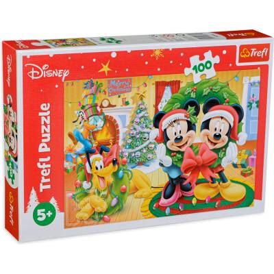 Trefl Пъзел Trefl от 100 части - Магията на Коледа с Мики, Мини и Плуто (16365)