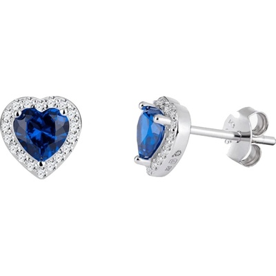Preciosa pôvabné strieborné náušnice srdiečka so zirkónmi Velvet Heart 5371 68