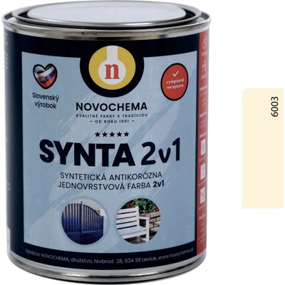 NOVOCHEMA SYNTA 2v1 syntetická antikorozní jednovrstvá barva 2v1 3.1 kg 6003 Slonová kost