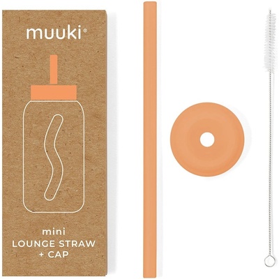 Muuki Силиконова сламка с четка за почистване и капак Tropical Papaya - Muuki (Muuki42)