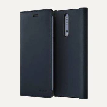 Nokia 8 leather flip cover blu (nokia 8 leathr flip blu cp-801)