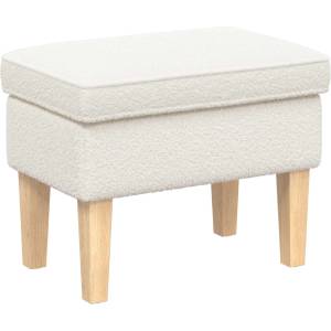 vidaXL Пуф за крака Кремаво 55 x 35 x 41 см Букле (42030003)