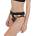 Fundango Sahara Mid Waist Full bikini bottom - Black (Sweet Grape)