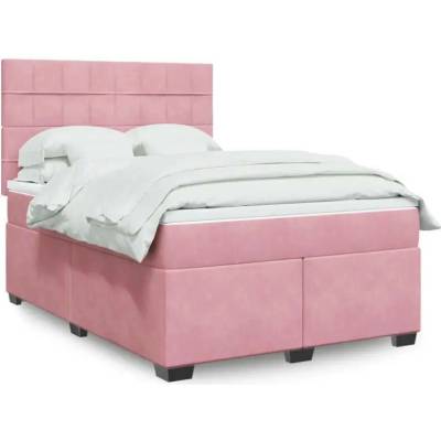 vidaXL 11461.3293259 Boxspring postel s matrací růžová samet