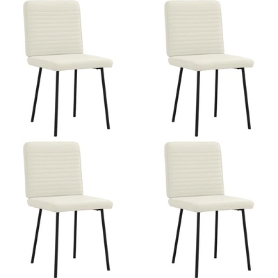 vidaXL Трапезни столове, 4 бр, кремави, кадифе (3315242)